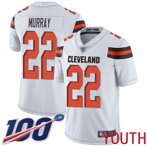 Cleveland Browns Eric Murray Youth White Limited Jersey #22 NFL Football Road 100th Season Vapor Untouchable->youth nfl jersey->Youth Jersey
